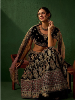 Multicolour Embroidered Lehenga choli with Blouse 8